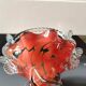 Vide poche/Panier, Corbeille à bonbons. En verre d Art soufflé. Moucheté orange. Style Murano
