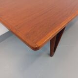 Large vintage Scandinavian double-topped teak coffee table by Kurt Østervig from the 1950s