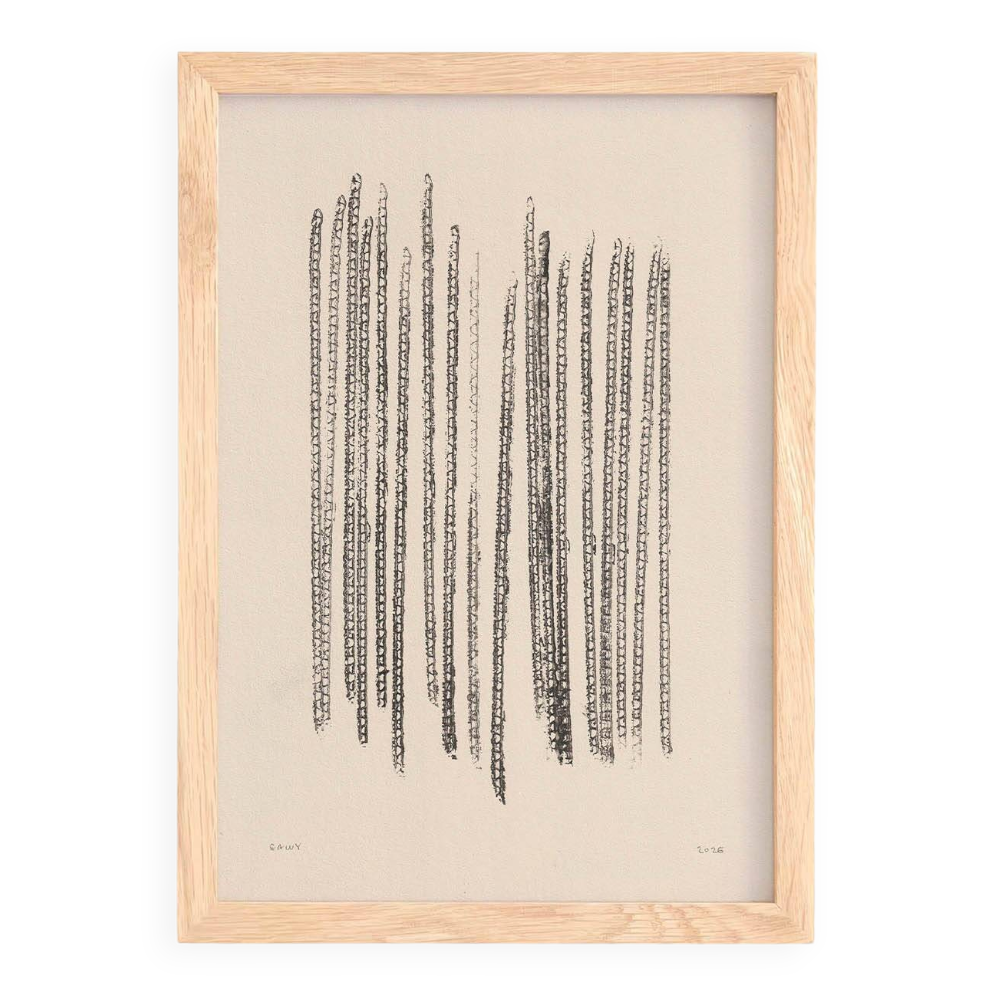 Abstract painting on paper signed Eawy.