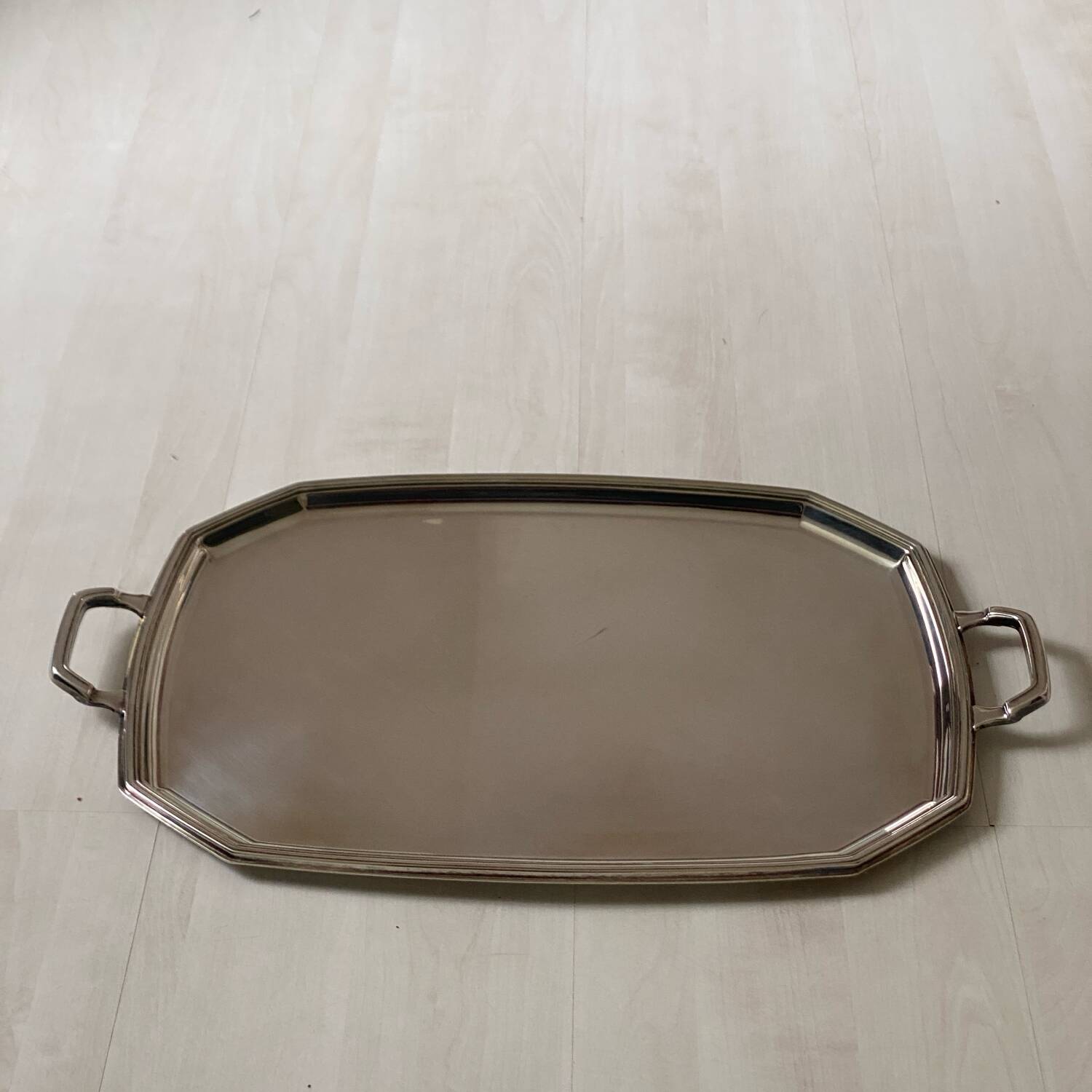 Silver metal tray
