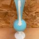 Antique blue & white opaline pitcher ewer vintage