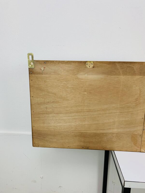Etagère murale scandinave asymétrique, trois caissons, années 60
