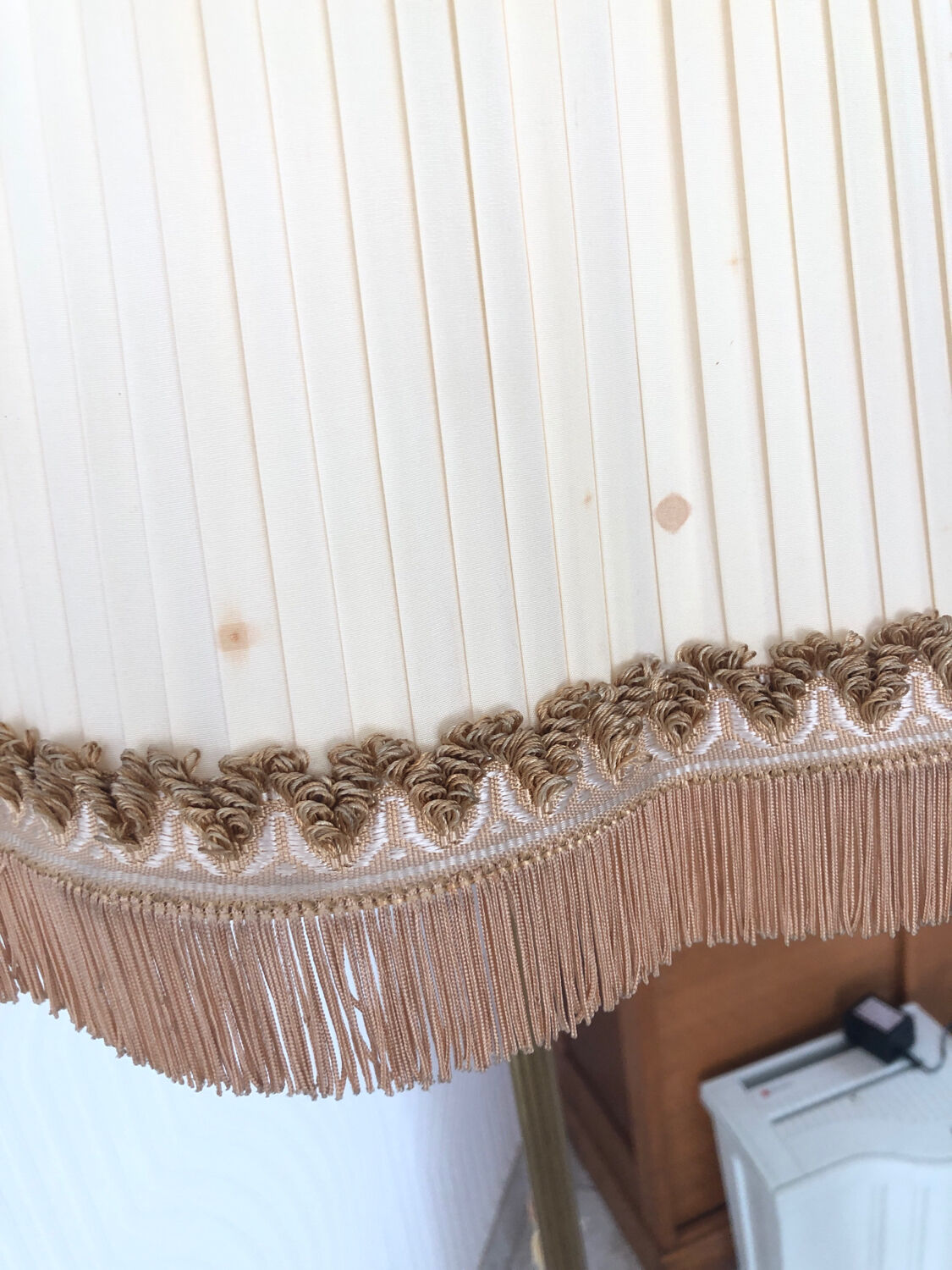 Vintage bronze tripod foot floor lamp