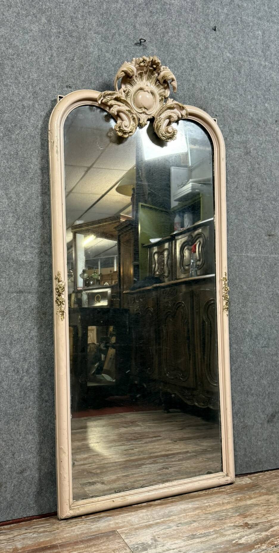Très grand miroir laqué et doré époque Napoléon III