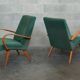 Pair of green armchairs by Jaroslav Smidek for TON