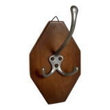 Ancienne double patère bois métal