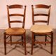 série de 8 chaises paillées en merisier
