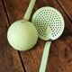 A skimmer and a ladle to hang Vintage mint enamelled sheet metal