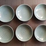 Set of 6 faience cups from Longchamps 1970s