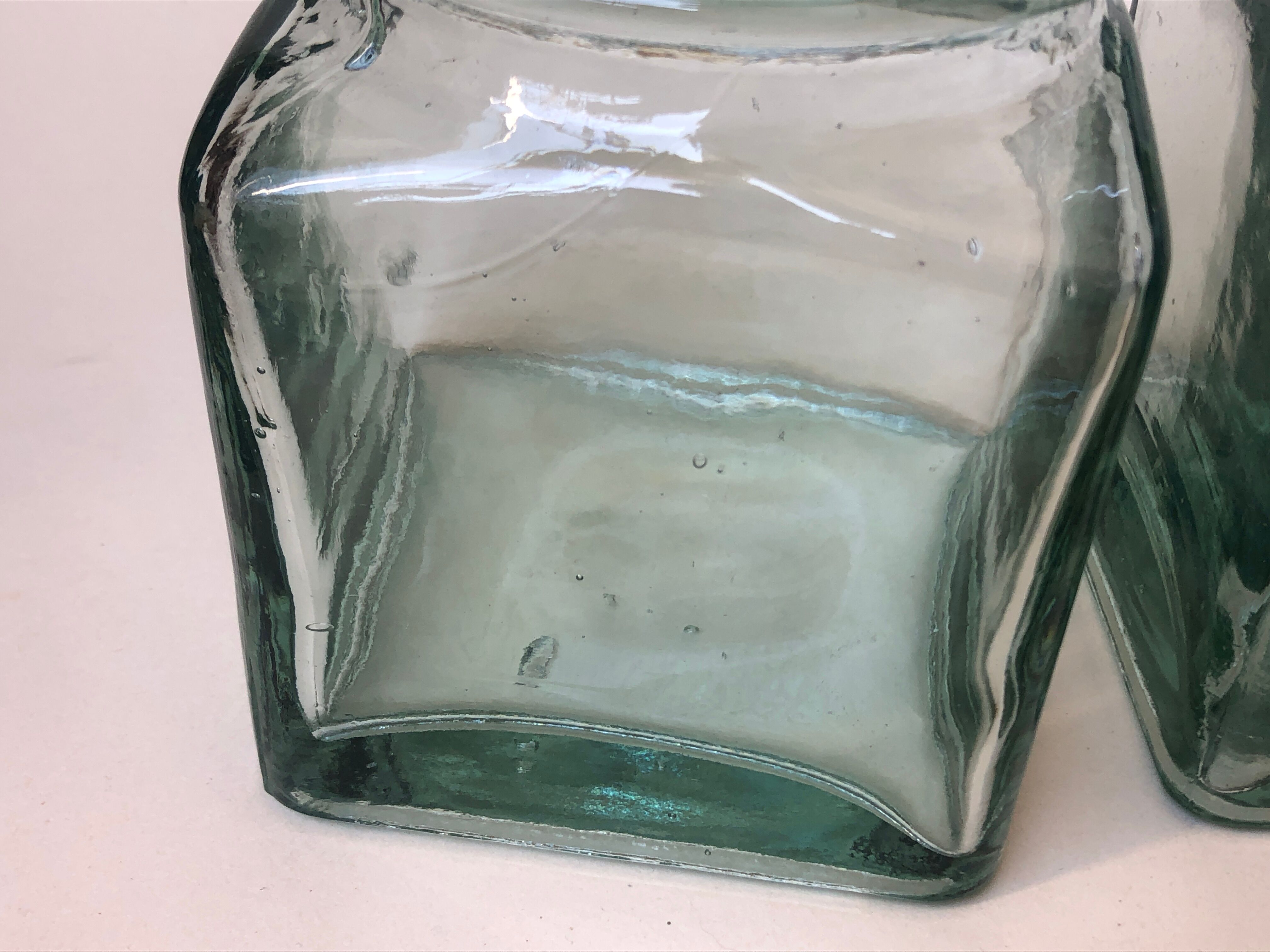 Set of 5 jars glass and Cork. 1970