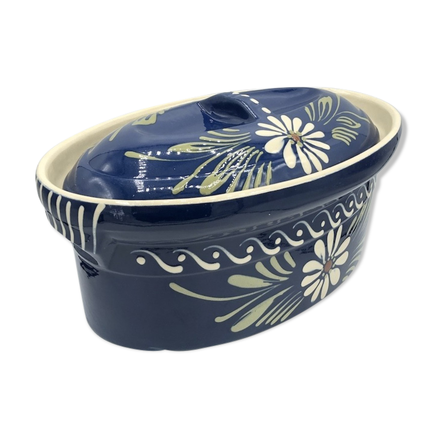 Terrine oval alsace Baeckeoffe blue