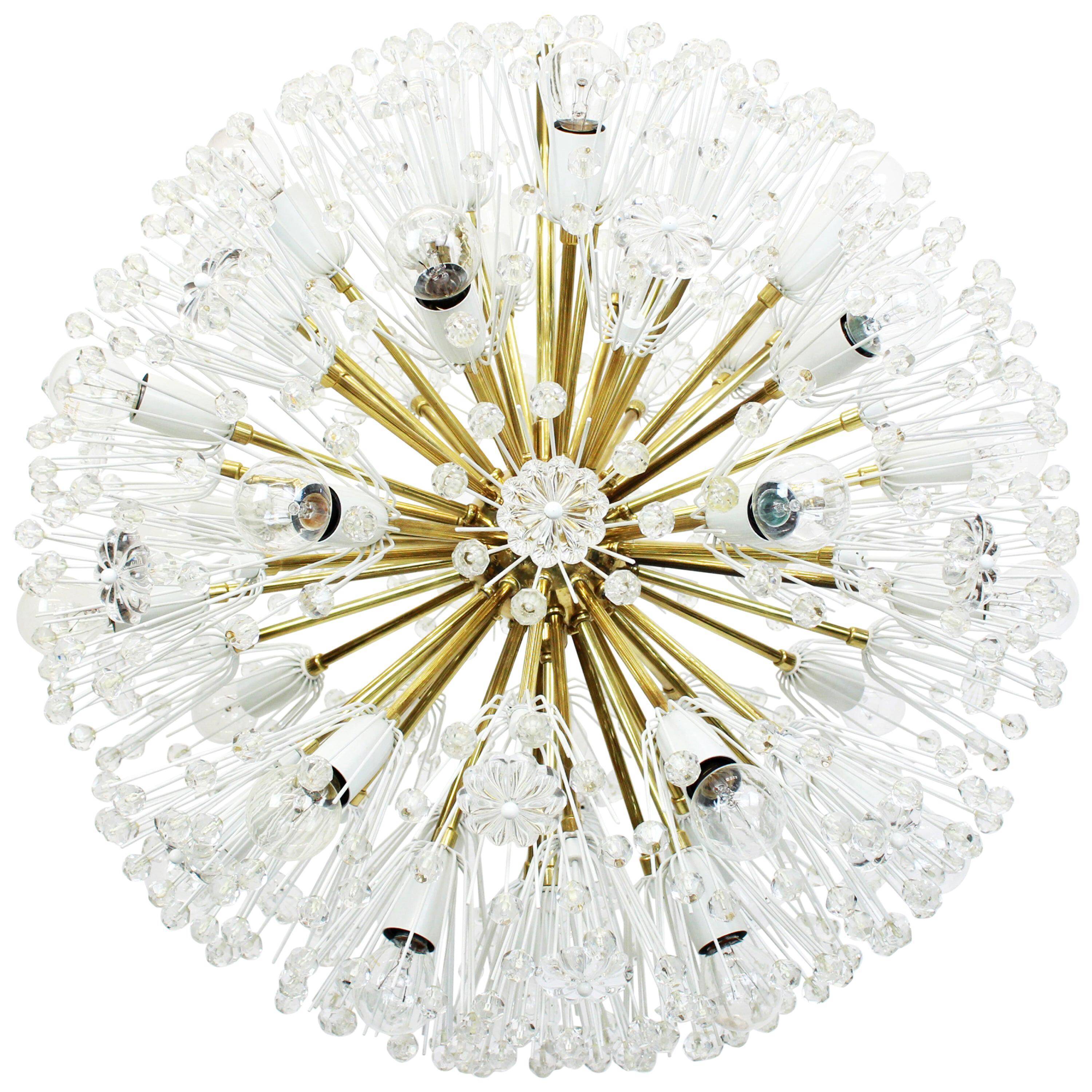 Gigantic brass star-shaped chandelier by Emil Stejnar, Austria, 1960s.