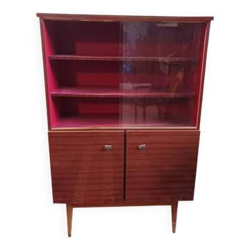 Mahogany veneer display cabinet 1960