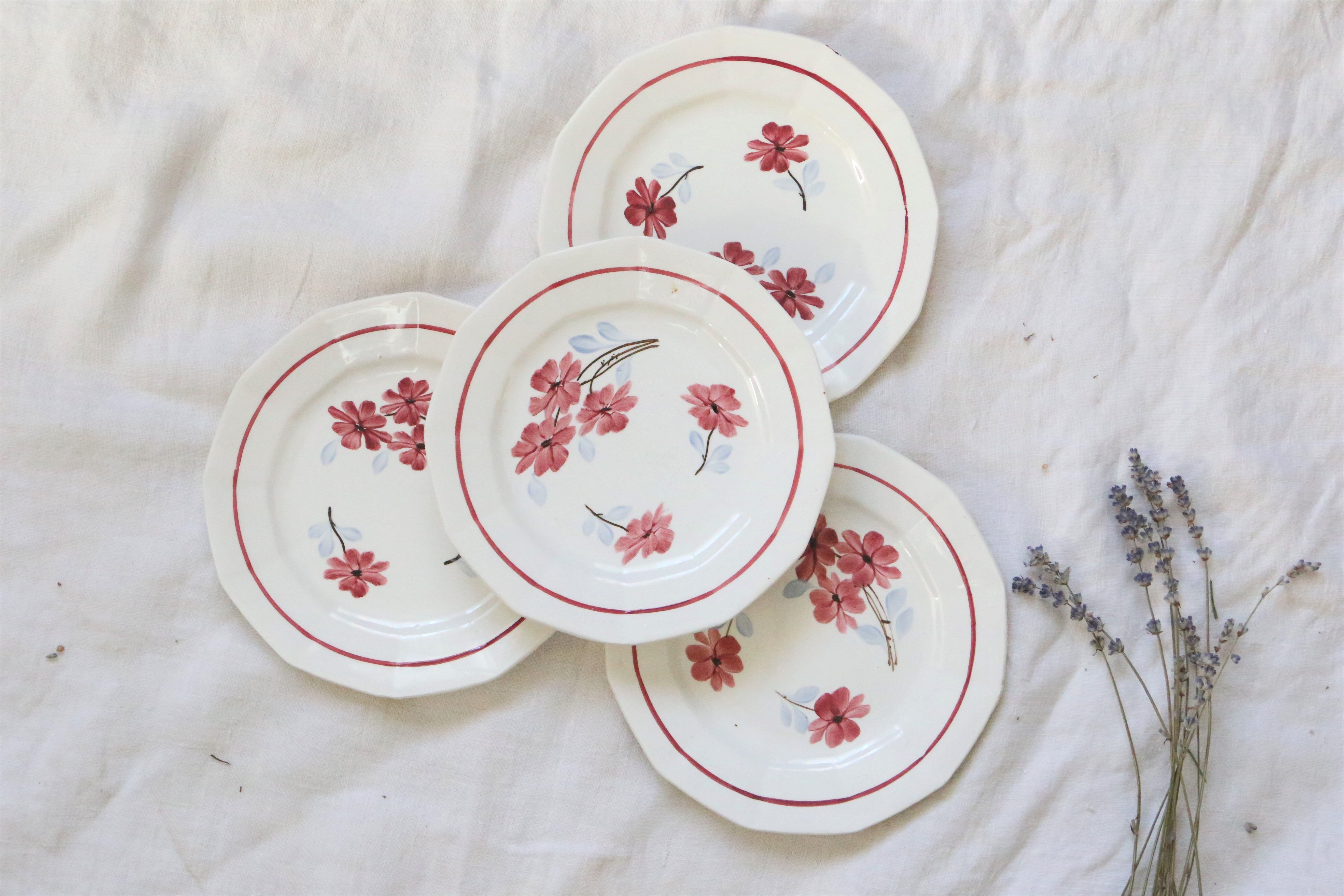 Dessert plates x 4, 1930, Céranord