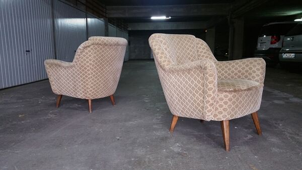 Set canapé sofa + 2 fauteuils années 50 60 d'epoque