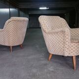 Set canapé sofa + 2 fauteuils années 50 60 d'epoque
