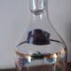 Vintage Italian glass carafe with floral decoration – Made in Italy – H. 29