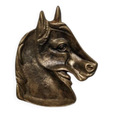 Bronze horse head pocket emptier, country decorative object