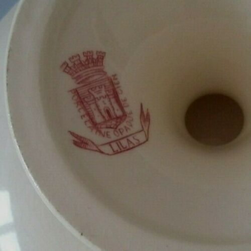 Compotier old earthenware Gien model Lilas rose late 19th century