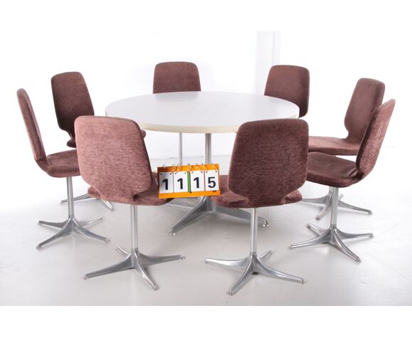 Set of 8 Chairs with table by Horst Bruning Chair Model Sedia for cor.
