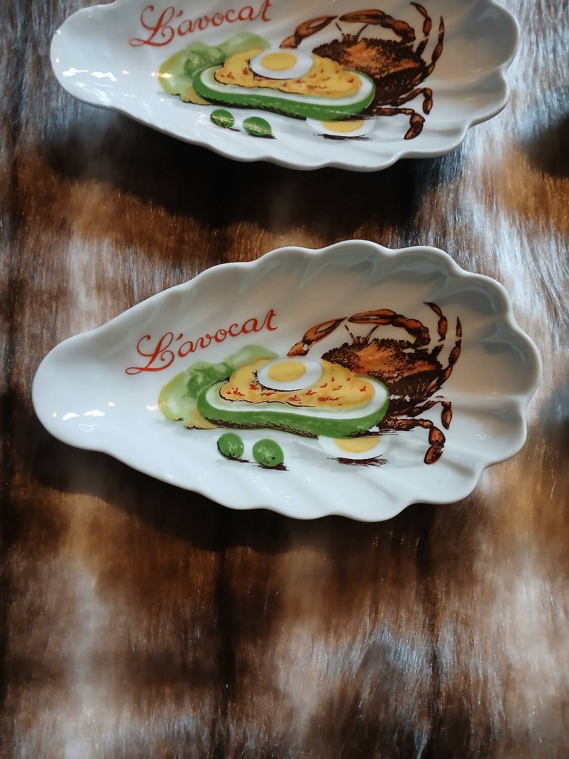 6 antique avocado cups