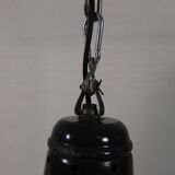 Industrial hanging lamp with enamelled steel shade