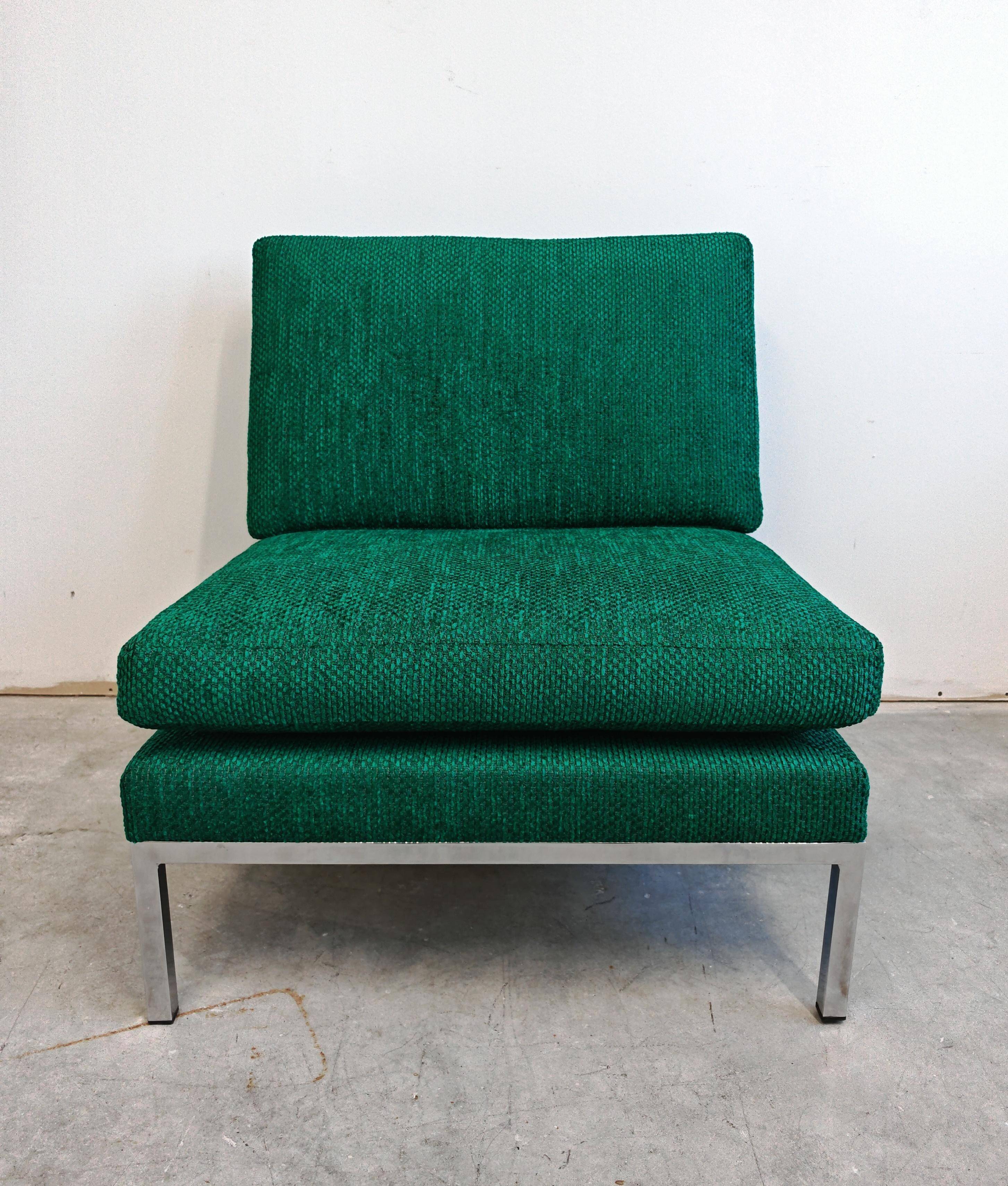 Paire de fauteuils slipper Mid Century Modern par Florence Knoll
