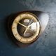 Vintage clock, wall clock "FFR Morbier red and black"