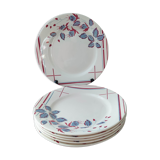 Set of 6 flat plates Digoin Sarreguemines