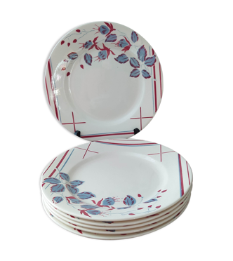 Lot de 6 assiettes plates Digoin Sarreguemines
