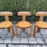 3chairs in pine by Antti Nurmesniemi
