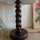 Turned wooden table lamp - vintage