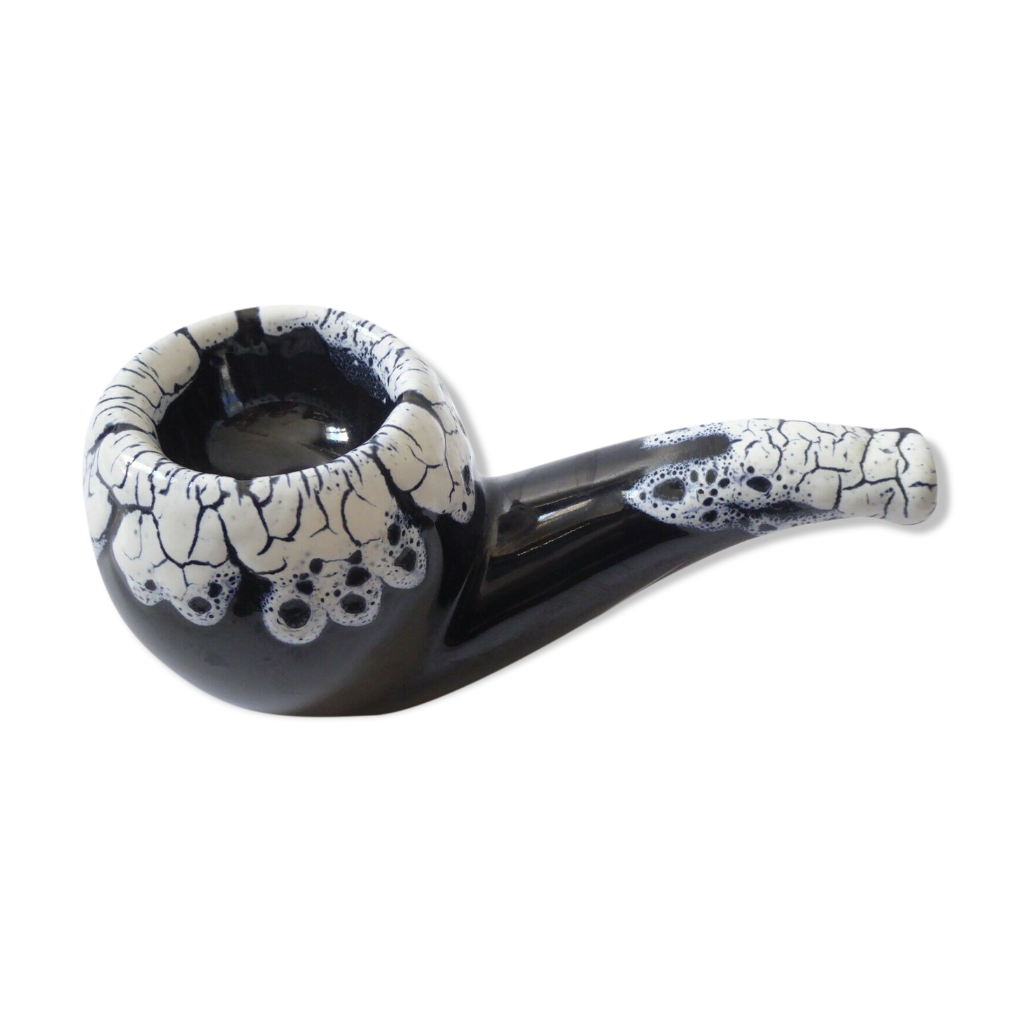 Vintage pipe-shaped ashtray, Vallauris