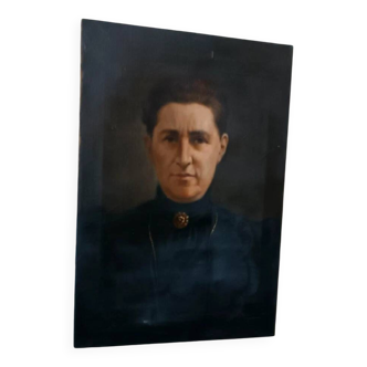 Antique painting from the early 1900s, portrait of a woman signed S. Bruno.