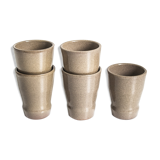 Lot de 5 verres en grés vintage