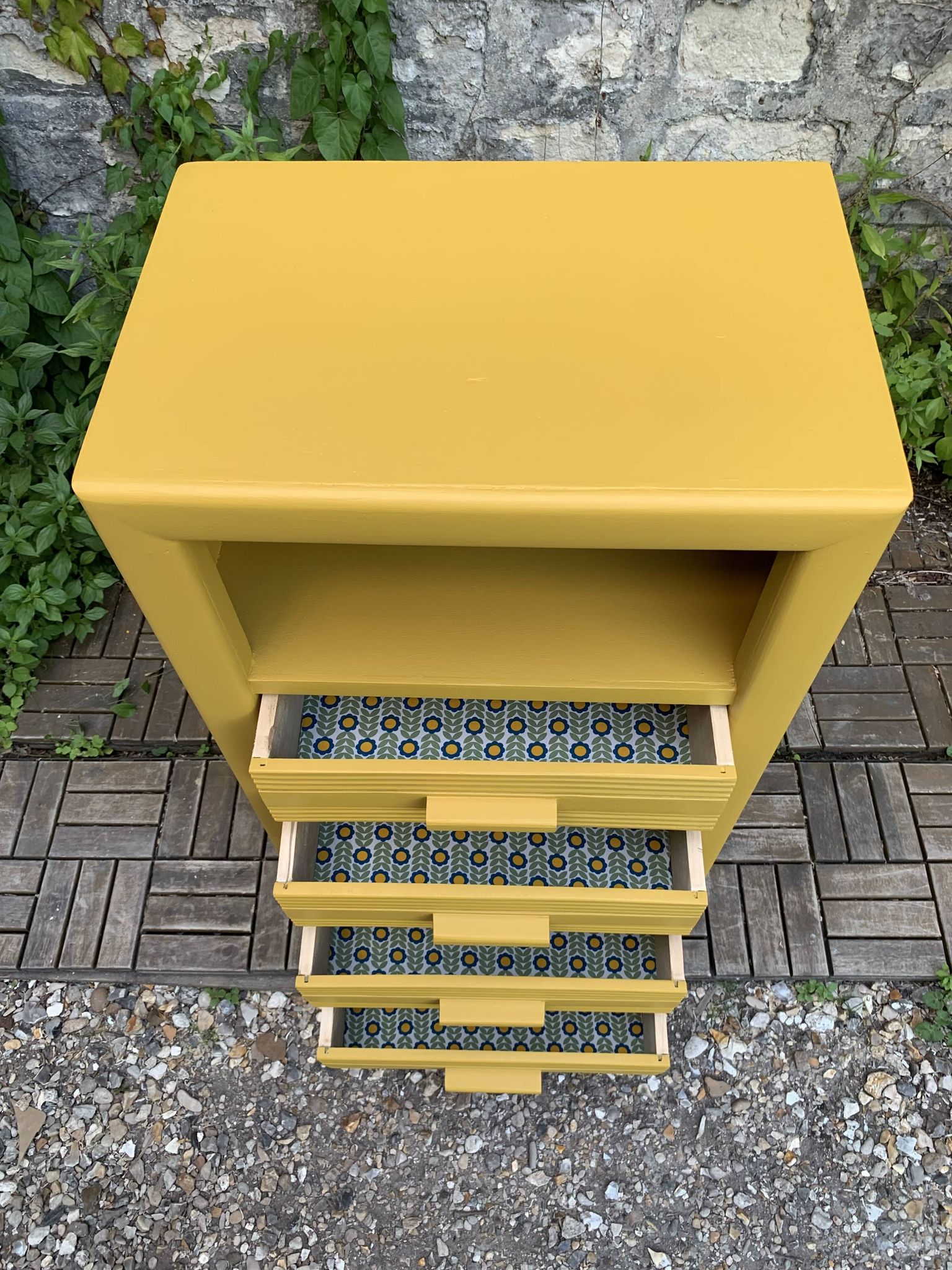 Ochre yellow Art Deco chest of drawers