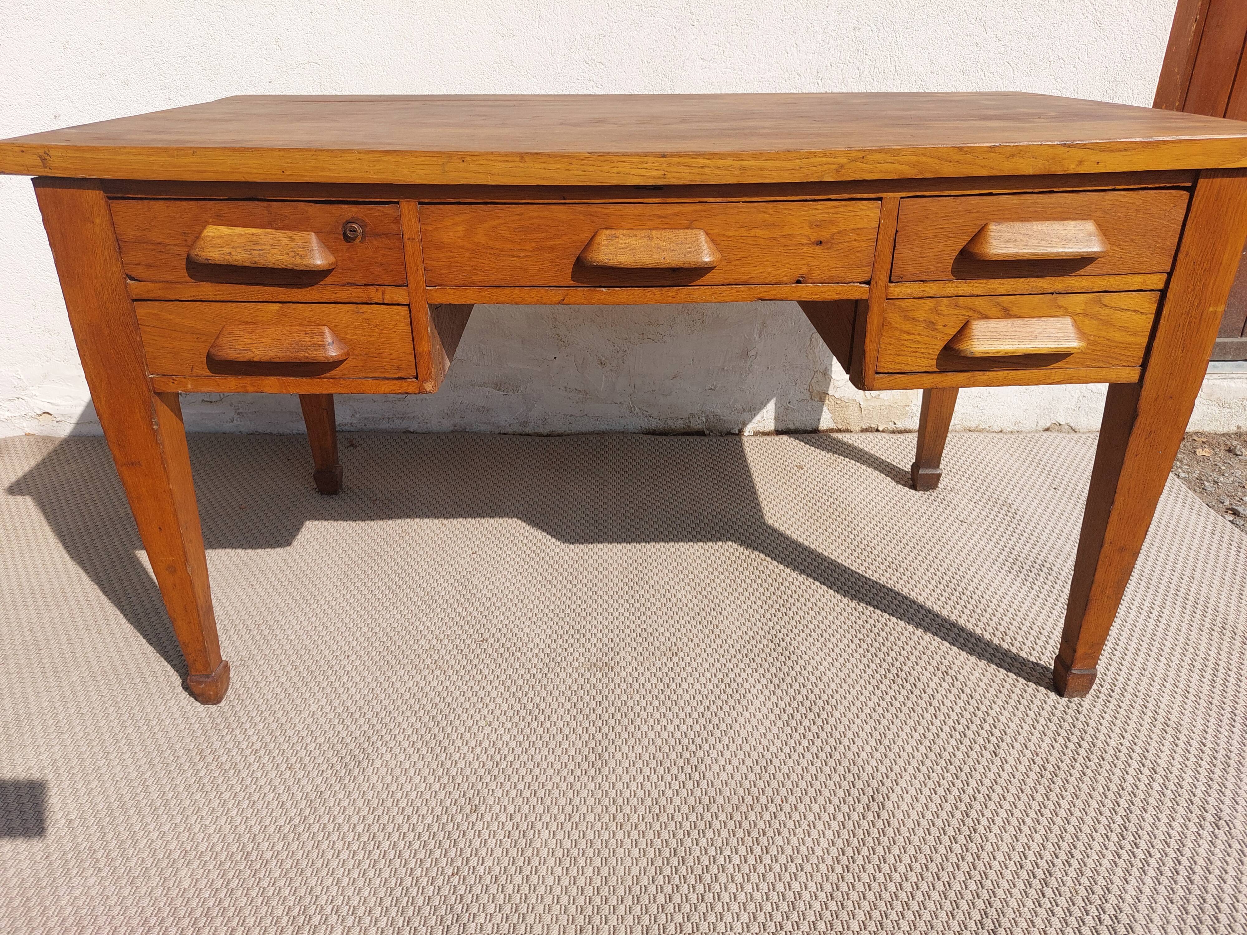 bureau en bois massif, vintage, bohème
