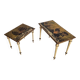 2 x nesting side tables / neo classic / painted gold leaf top / The battle of Texel