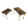 2 x nesting side tables / neo classic / painted gold leaf top / The battle of Texel