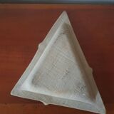 Cendrier triangle bleu vintage en grès émaillé
