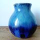 petit vase boule en céramique bleu turquoise
