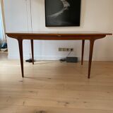 Table années 60 formica et teck extensible 6 à 8 personnes