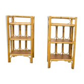 Pair of nightstands in rattan