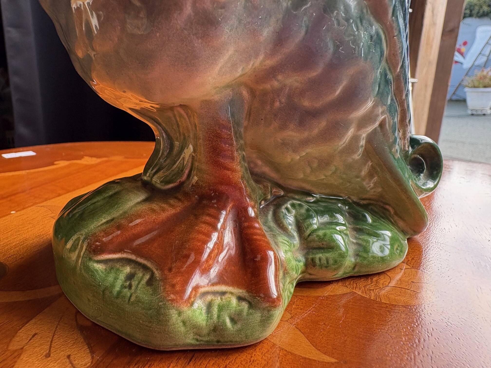 Glazed ceramic duck-shaped pitcher – St-Clément, France (1950s-60s)