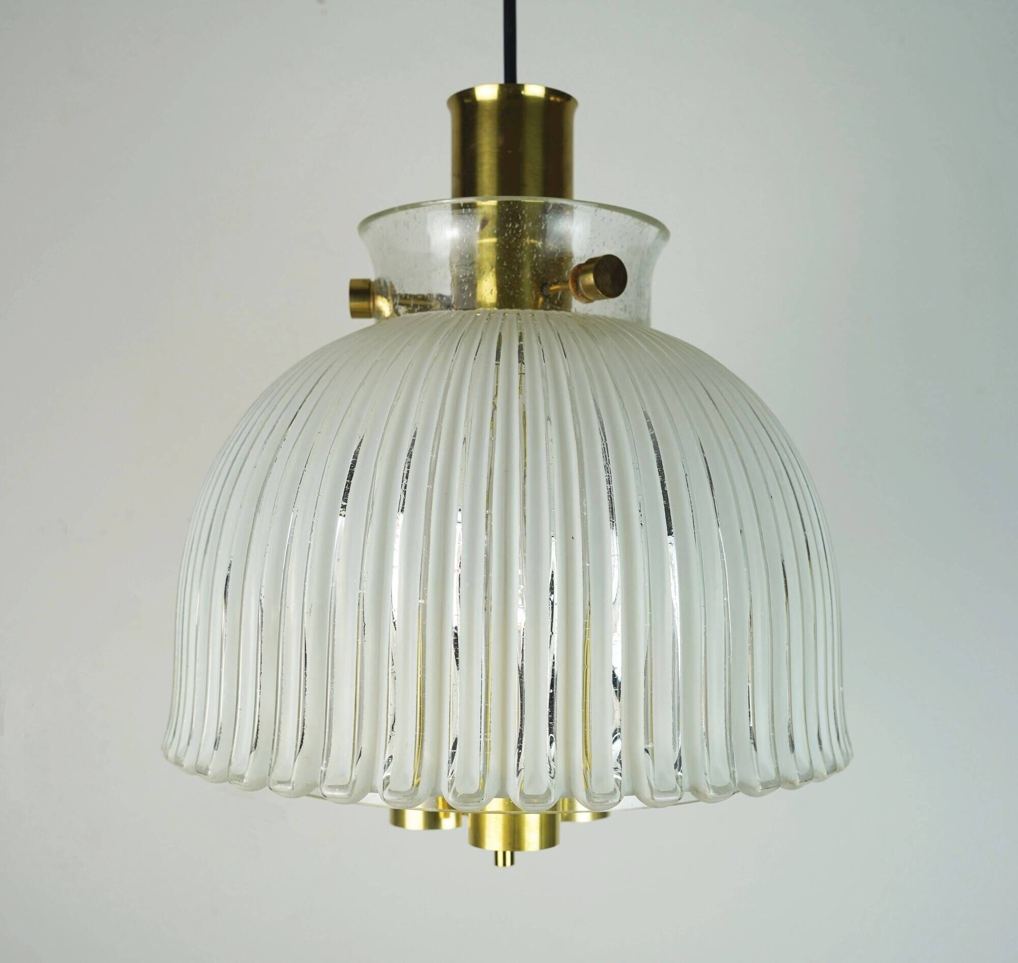 limburg mid century PENDANT LIGHT model P 239 a 4168 glass and brass 1960s