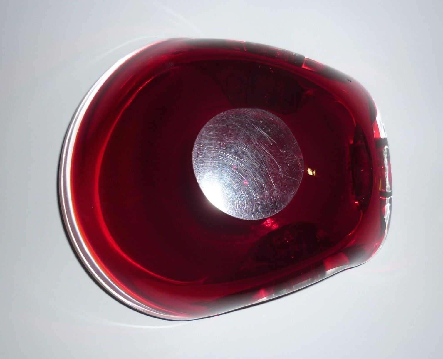 Ruby and transparent red Murano ashtray
