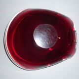 Ruby and transparent red Murano ashtray