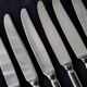 6 Jean Couzon knives, silver-plated metal and stainless steel, 23 cm