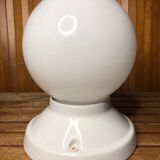 Old White Opaline Wall Lamp + Vintage Ceramic Support