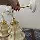 Set of two new electrified art deco wall lamps